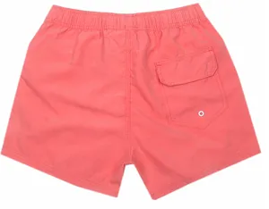 Pantaloncini da mare uomo rosa corallo con tasca posteriore ed elastico in vita comodi.