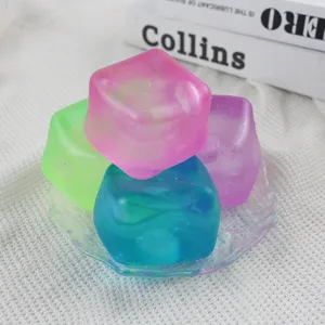 Πολύχρωμο διαφανές παγάκι squishy παιχνίδι, αντιστρές παιχνίδι αργής επαναφοράς για χαλάρωση.