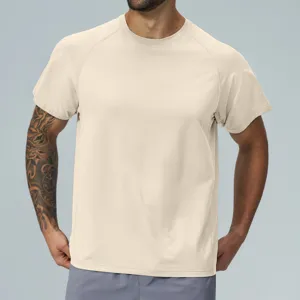 Men's quick-dry short sleeve athletic t-shirt for outdoor fitness training and casual wear.