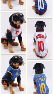 Gilet de chien d'équipe de football pour animaux de compagnie vêtements d'été minces chat