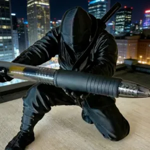 Figurine de ninja imprimée en 3D porte-stylo créatif décoration de bureau cool style