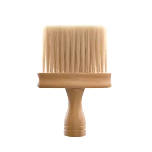 Wooden handle interior dusting brush for car air vent cleaning and soft bristle sweeping.
