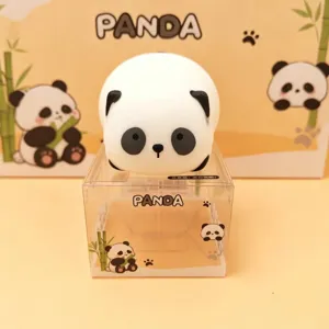 Schattig panda knijpspeeltje stressverlichting squishy speeltje met doorzichtige doos leuk