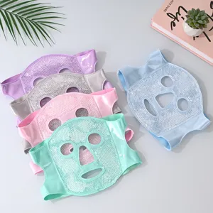 Reusable Gel Ice Face Mask Cold Hot Compress Cooling Facial Mask With Eye Mask Soft Gel Beads Skin Care Beauty Tool