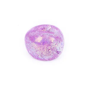 Aurora glitter apple squishy toy, slow rebound stress relief squeeze ball for fun.