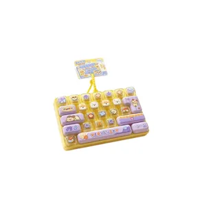 Fidget toy schluesselanhaenger 26 tasten mechanische tastatur anhänger tasche gelb