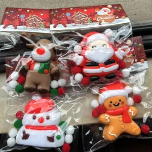 Jouet Squishy de Noël Père Noël Eln Bonhomme de Neige Lente Remontée Soulagement du Stress Mignon Cadeau de Fête