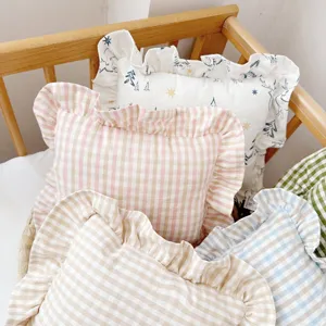 Nordic style ramie soothing throw pillow baby cushion small square pillow soft