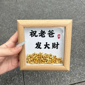 Vaderdag Houten Fotolijst Creatief Zegen Ornament Bureau Decoratie Cadeau Met Goudstaven Voor Vader