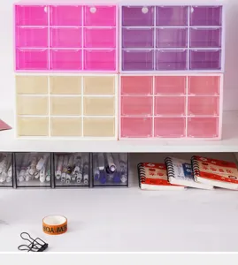 Scatola portaoggetti da scrivania a 9 griglie organizer per cancelleria in plastica.