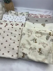 Cotton gauze baby swaddle blankets set, newborn soft breathable bath towels and bed sheets.