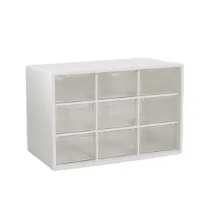 Scatola Portaoggetti da Scrivania in Plastica Organizer a Cassetti Trasparente Contenitore Cosmetici
