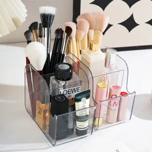 Organisateur de maquillage en acrylique transparent boîte de rangement cosmétique bureau