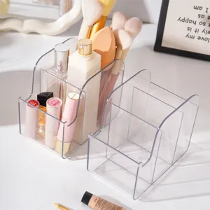 Organisateur de maquillage en acrylique transparent boîte de rangement bureau pinceau.