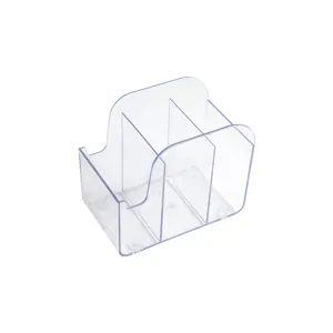 Organisateur de bureau transparent en plastique multi-compartiments boite de rangement.