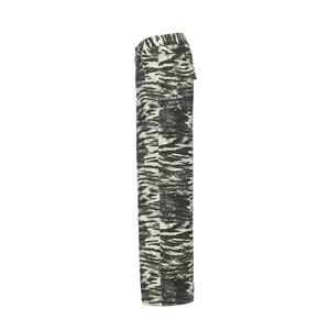 Zebra print baggy straight leg denim jeans casual trendy street style fashion trousers