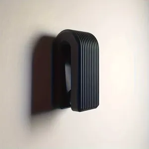 Gancio per asciugamani da parete nero senza perforazione rullo di gravità automatico