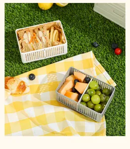 Tragbare faltbare Outdoor Picknickbox Lunchbox Obst Aufbewahrung Korb mit Gitterdesign.