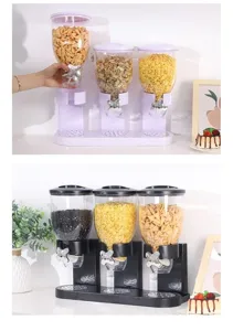 Distributeur de céréales triple récipient de stockage hermétique pour cuisine flocons