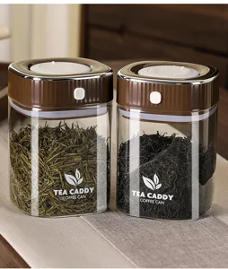 Vacuum glass sealed jar for tea, moisture-proof large capacity food storage container with lid