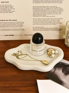 White cloud jewelry tray aesthetic ring dish minimalist display plate for necklaces and earrings.