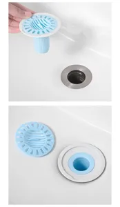 Noyau de filtre d'évier en silicone bleu et blanc anti-odeur outil de filtrage domestique