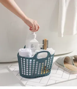 Panier de rangement pliable design en maille conteneur en plastique pour bureau et maison