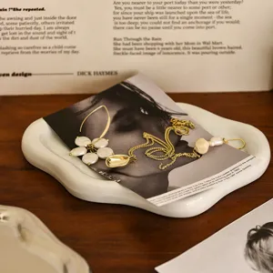White cloud jewelry display tray, plastic ring earring necklace organizer and photo prop.