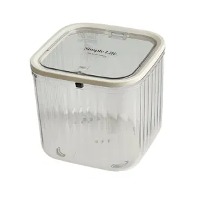 Boîte de rangement de bureau en plastique transparent avec couvercle, organisateur chic.