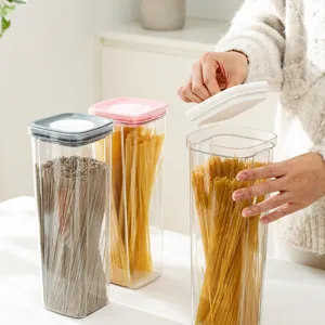 Transparent plastic noodle storage box airtight food container kitchen pantry organization container