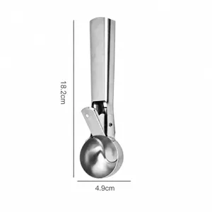 Stainless steel ice cream scoop and fruit ball maker, durable kitchen tool for dessert.
