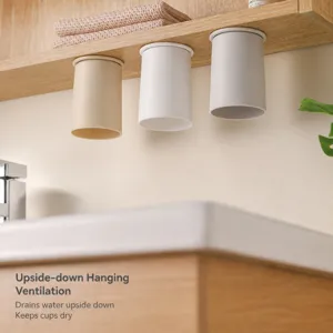 Minimalist ABS Magnetic Inverted Mouthwash Cup Punch Free Mirror Cabinet Storage Toothbrush Holder Home Bathroom Cup
