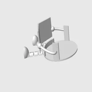 Vue détaillée du rendu de modèle 3D montrant la base du porte-mouchoir créatif et support.