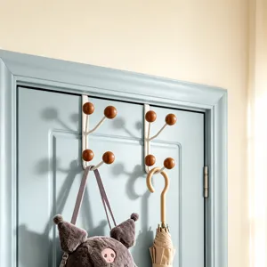 Over the door hook metal rack multi-functional coat hat storage organizer for home entryway