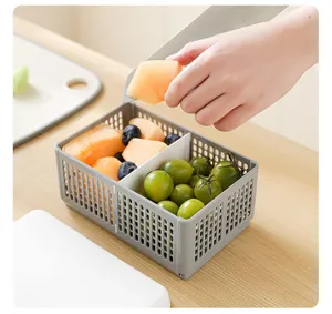 Tragbarer faltbarer Aufbewahrungskorb Detailansicht, graue Plastik Lunchbox für Outdoor-Picnic.