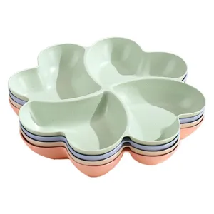 Four leaf clover fruit plate heart shaped divided snack storage tray for home living room