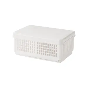 Tragbare weiße Kunststoff Faltbare Aufbewahrungsbox Outdoor Picknick Bento Essensbehälter