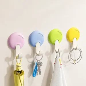 Home Dopamine Wall Hooks Self Adhesive Punch Free Waterproof Key Storage Hooks Decorative Wall Hanger For Kitchen Bathroom