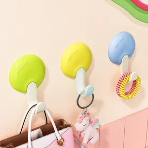 Colorful dopamine wall hooks for kitchen and bathroom, strong self adhesive traceless hanging hooks.