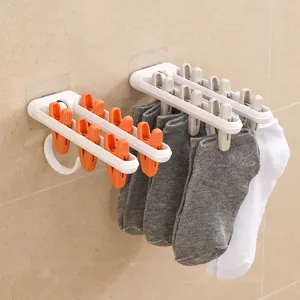 Wandmontabele opvouwbare sokken droogrek plastic multifunctionele huishoudelijke clip