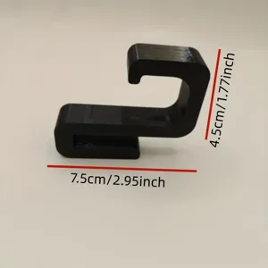 Schwarzer Duschglastuerehaken bohrungslos fuer Badezimmer Handtuch Kleider 7.5x4.5cm