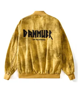 Giacca bomber casual vintage da uomo con ricamo sul retro elegante streetwear moda