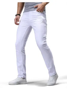 Jeans in denim casual bianchi a vestibilita slim da uomo moda primaverile nuova