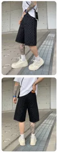 Men black washed denim shorts streetwear distressed casual knee length denim shorts summer apparel