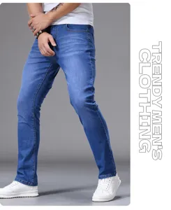 Mens classic slim fit skinny denim jeans casual trousers for daily fashion wear item