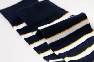 Men striped mid-tube cotton socks spring autumn winter breathable stretch casual footwear item