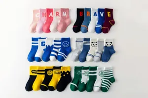 Calcetines de tubo medio de algodón grueso para niños y niñas, calcetines cálidos 1-12 años.