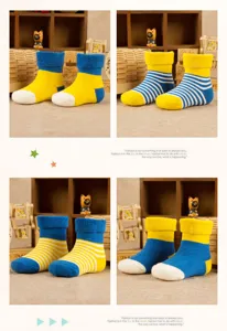 Chaussettes épaisses bébé bouclettes automne hiver coton chaud mignon nouveau-né ensemble