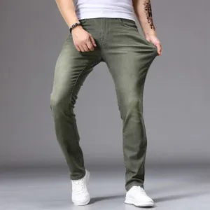 Men Casual Slim Fit Denim Jeans Classic Straight Leg Long Pants Stretchy Cotton Blend Trousers For Daily Wear