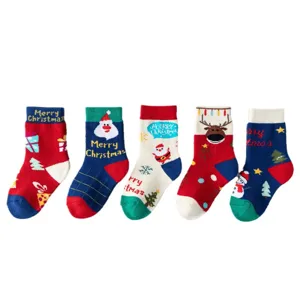 Set de chaussettes de Noël pour enfants, coton épais chaussettes d'hiver chaudes pour bébé.